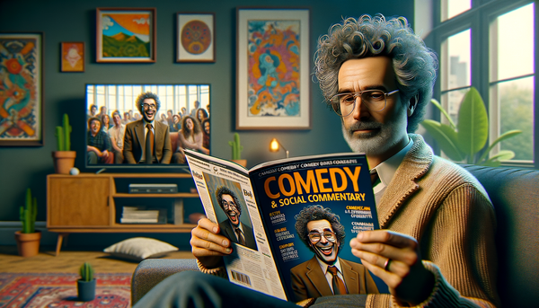 Larry David pointing finger with comic expression