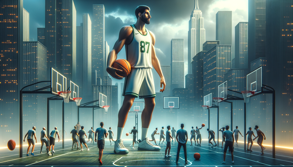 Kristaps Porziņģis in action for the Boston Celtics