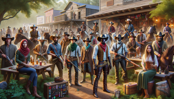 Group of cowboys on horseback