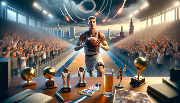 Franz Wagner dribbling a basketball on the court