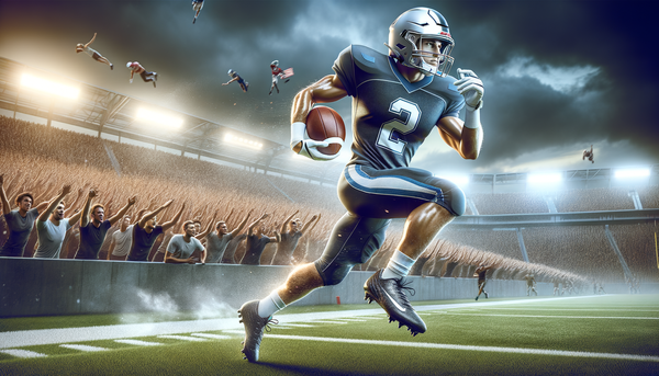 Jordan Burch showcasing his athletic prowess on the football field