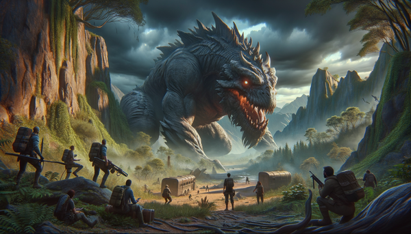 Arch-Tempered Rey Dau battling hunters in Monster Hunter Wilds