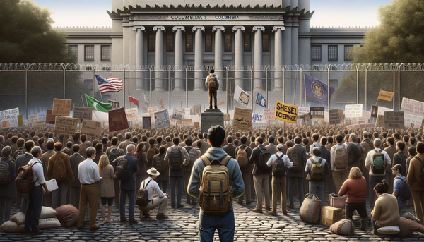 Mohsen Mahdawi addressing a crowd