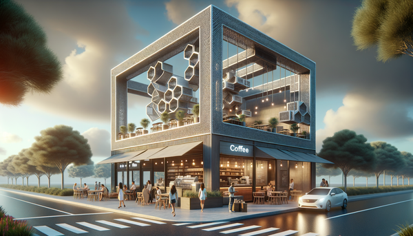 Exterior view of Starbucks' first 3D-printed store in Texas