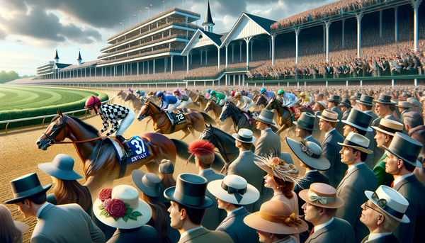 Horses racing at the Kentucky Derby