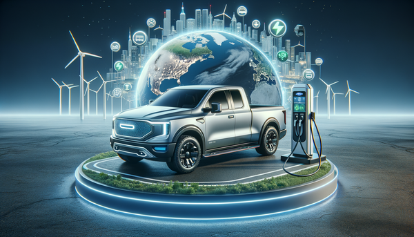 A sleek Slate Electric Pickup Truck in a minimalist landscape