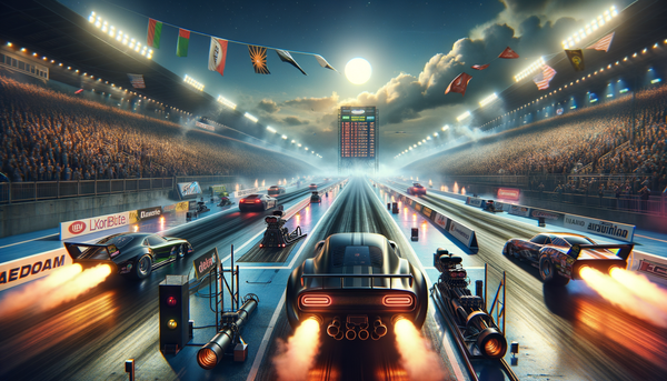 NHRA drag racing car in action