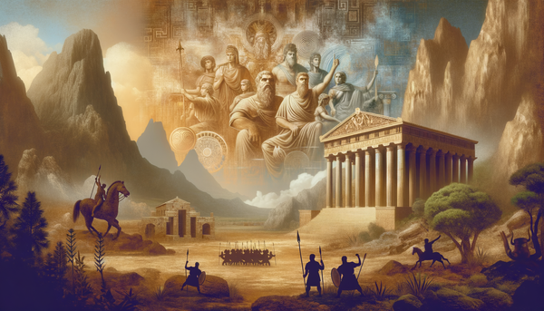 A depiction of the Titans in Greek mythology