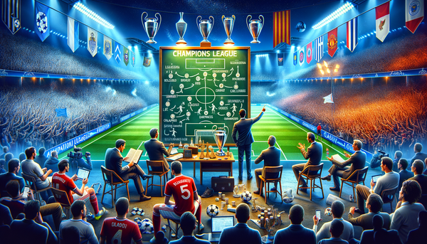 Champions League trophy in a packed stadium