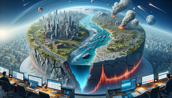 A depiction of seismic activity on a global map
