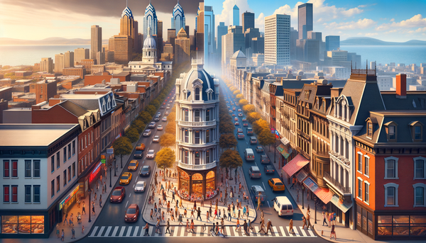 Philadelphia vs Montréal city skyline