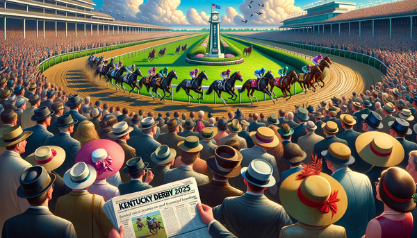 Horse race with jockeys at the Kentucky Derby 2025