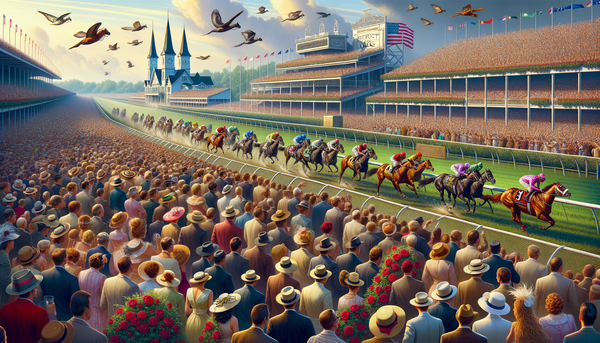 Kentucky Oaks horse race showing dynamic action and vibrant colors