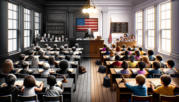 Image of a school classroom representing school desegregation