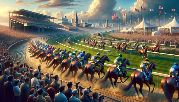 Horses racing at Preakness 2025