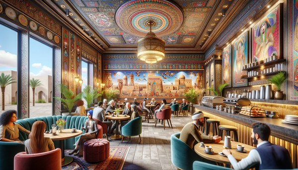 Interior of Luxor Cafe with Egyptian decor