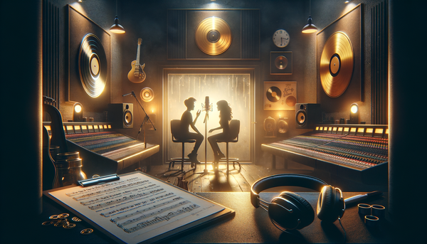 Benny Blanco and Selena Gomez in a recording studio