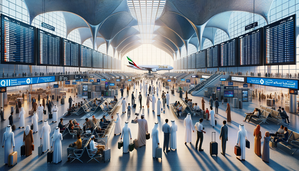 An aerial view of Dubai International Airport