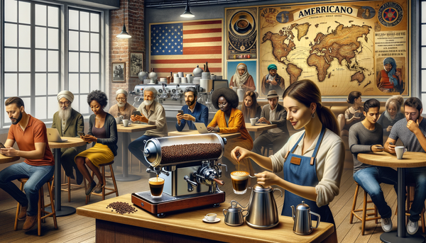 A steaming cup of Americano