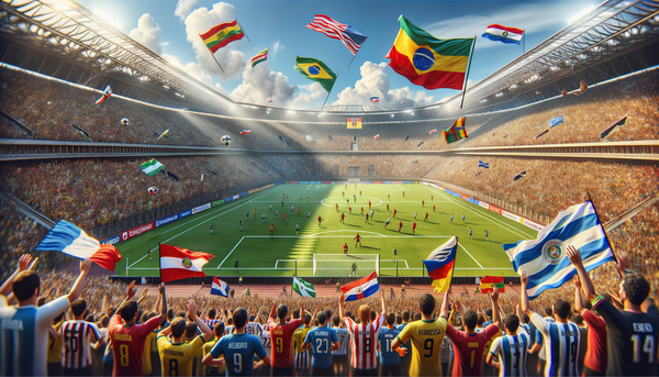 Football stadium with cheering fans