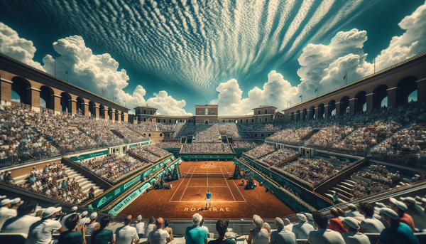 Fans cheering at the Rome Open tennis event