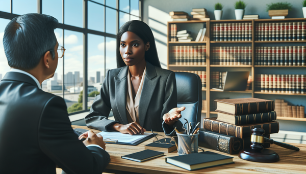 Car accident attorney discussing case with client