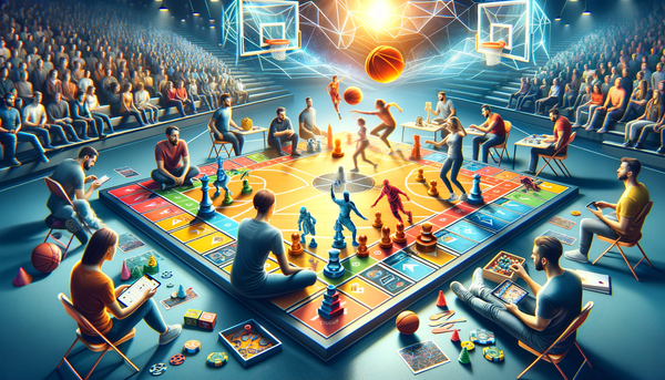 Abstract board game and sports highlight