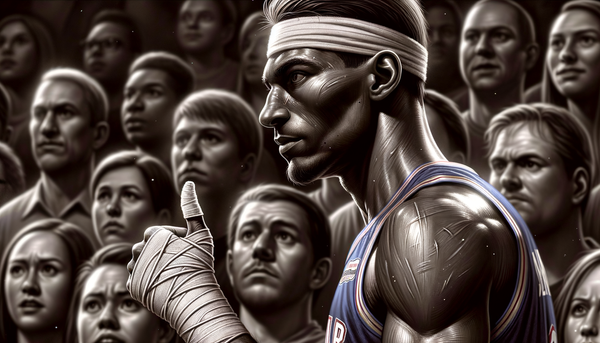Stephen Curry holding his thumb during a game