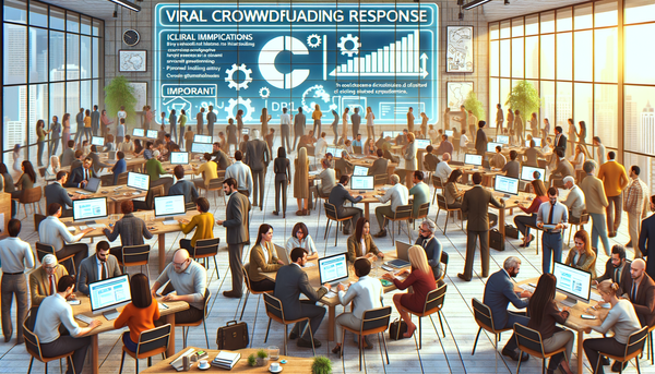 Crowdfunding illustration with social media icons