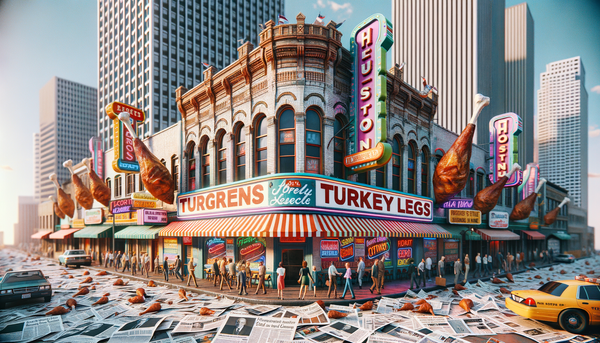 Turkey Leg Hut facade with crowd