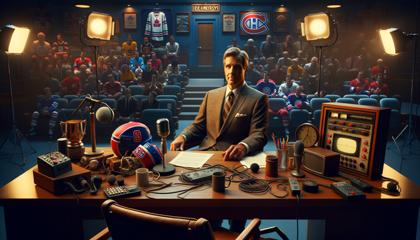Joe Micheletti broadcasting for the New York Rangers