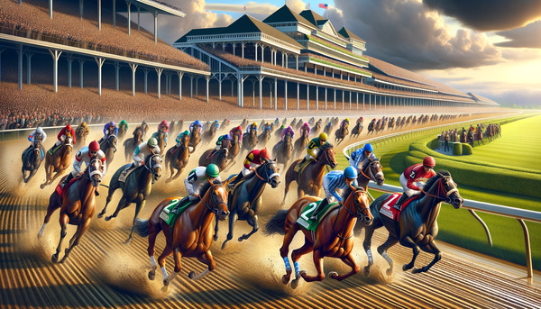 Horses racing at the Kentucky Derby 2025