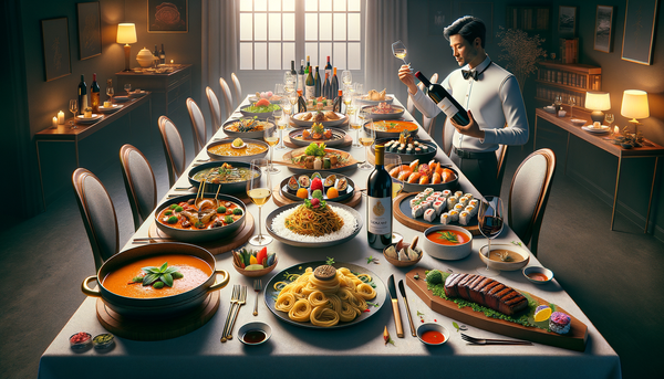 Wine glasses and food pairing