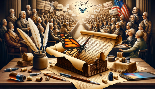 Image depicting historical documents and amendment processes