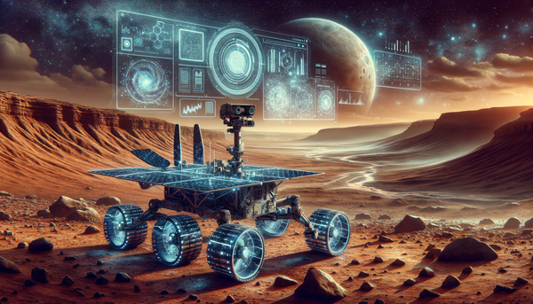 Mars surface landscape with red soil and crater