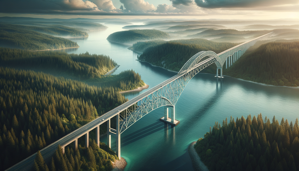 Image of the Hood Canal Bridge connecting the Olympic and Kitsap Peninsulas