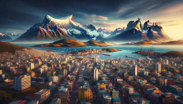 A view of Ushuaia's landscape between the Beagle Channel and Martial mountain range