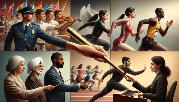Symbolic baton representing leadership and strategy