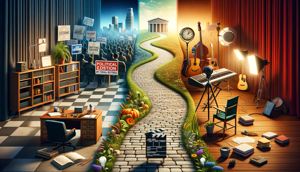 Collage of Jeff Knight in politics, music, and film