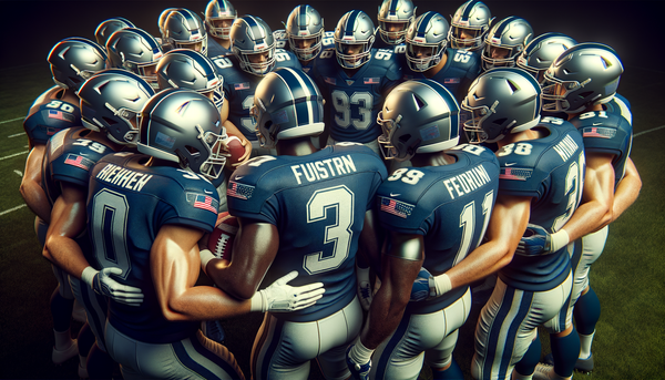 Dallas Cowboys players on the field