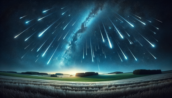 A brilliant streak of Eta Aquarid meteor across the night sky.
