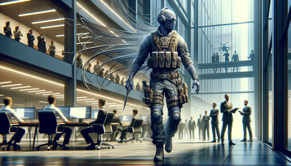 Illustration of Marvel's Taskmaster in action