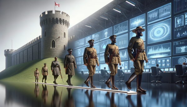 A guard standing watch at sunset, representing the concept of a sentry.