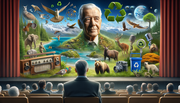 David Attenborough presenting a documentary.