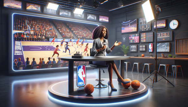 Malika Andrews on set at ESPN