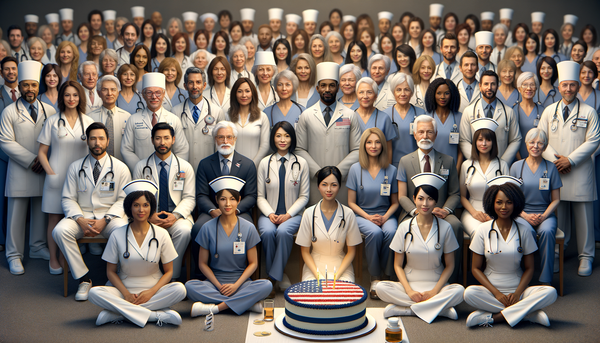 A group of nurses celebrating National Nurses Day