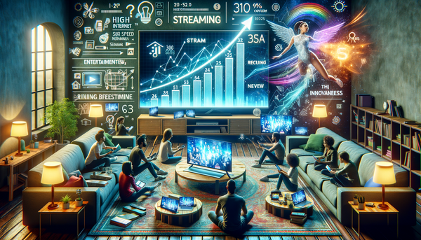 A graphic representation of streaming technology