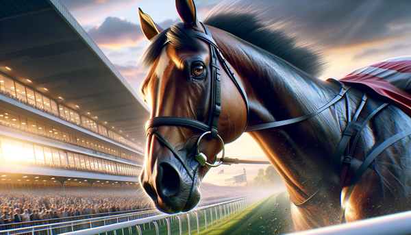 Sandman horse at the racetrack