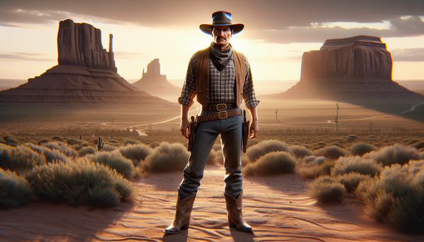 John Wayne in Western attire