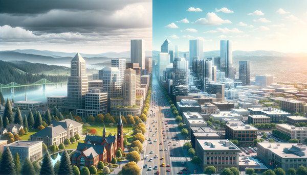 Portland and San Jose Cityscape